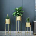 Anti Corrosion Gold Single Tier H75cm Metal Flower Stand